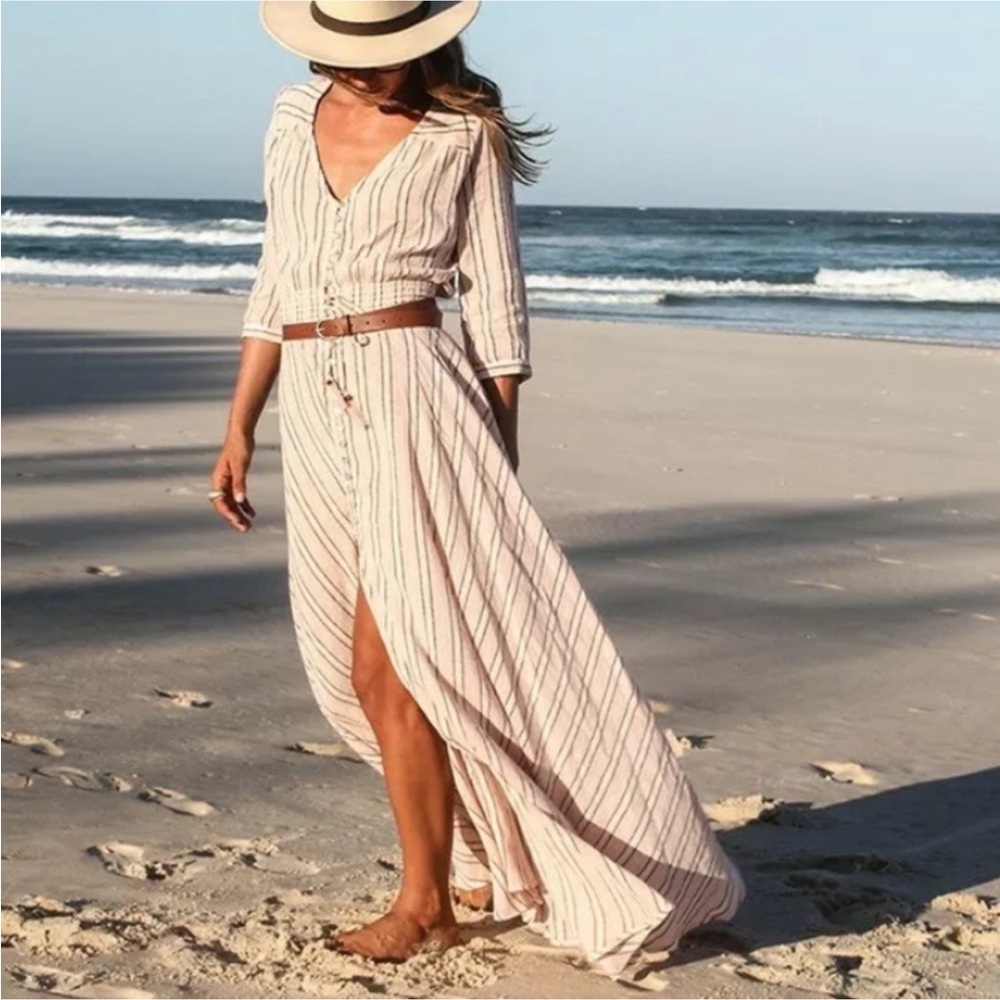 Spell Island Boho Striped Maxi Dress, XS, EUC